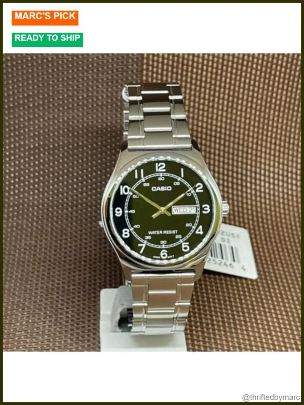 Stainless Steel Dress Watch with Day/Date Display